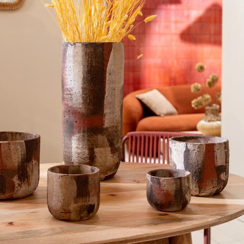 Pot Déco En Terre Cuite "miltos" 15cm Multicolore