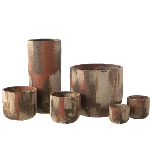 Pot Déco En Terre Cuite "miltos" 20cm Multicolore