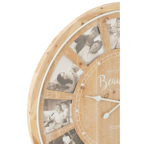 Horloge Murale 12 Photos "beautiful" 80cm Naturel