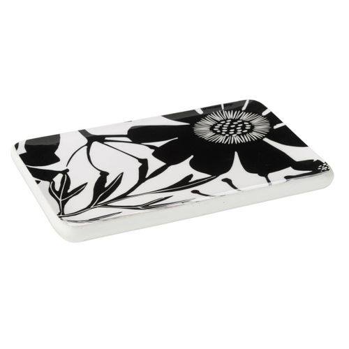 Plat De Présentation En Bois "tod" 40cm Noir et Blanc