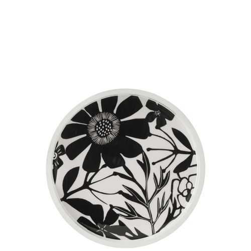 Plateau De Service En Bois "tod" 40cm Noir et Blanc