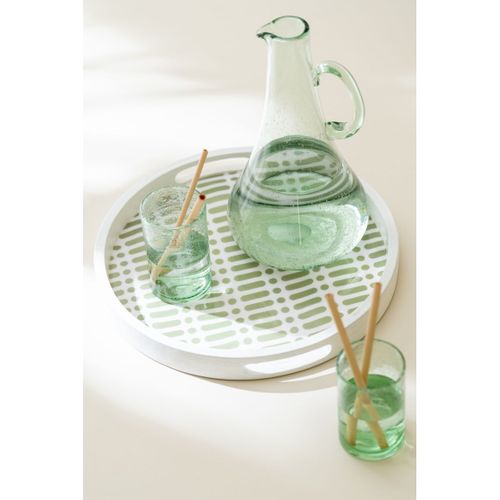 Plateau De Service En Bois "tod" 40cm Vert et Blanc