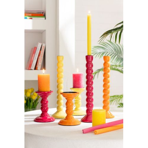 Bougeoir Design En Bois "waldo" 38cm Jaune