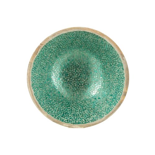 Saladier Mosaïque En Bois "freddy" 35cm Vert