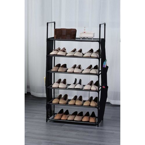 Etagère à Chaussure à 6 Niveaux Noir  Hg03329-blk
