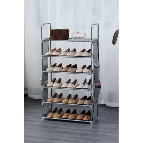 Etagère à Chaussure à 6 Niveaux Gris  Hg03602-gry