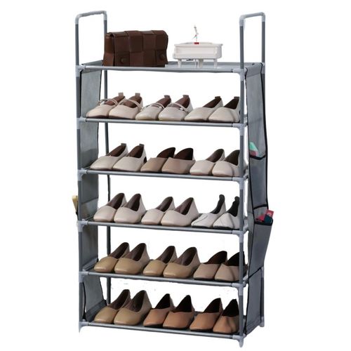 Etagère à Chaussure à 6 Niveaux Gris  Hg03602-gry