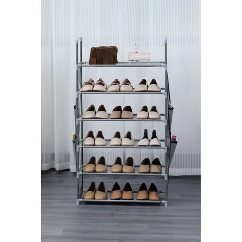 Etagère à Chaussure à 6 Niveaux Gris  Hg03602-gry