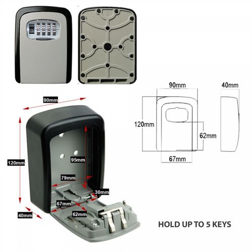 Boîte à Clés Sécurisée Noir  Hg03800