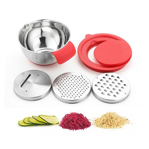 Ensemble De 3 Bols Avec Couvercle Et Râpe  Hg04036