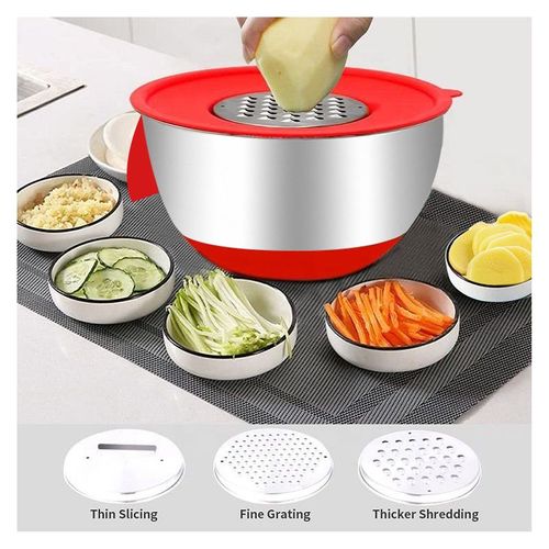 Ensemble De 3 Bols Avec Couvercle Et Râpe  Hg04036