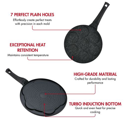 Poêle à Crêpes Et Galettes Avec Revêtement En Marbre 7 Emplacements 26cm  Hgcp267ho