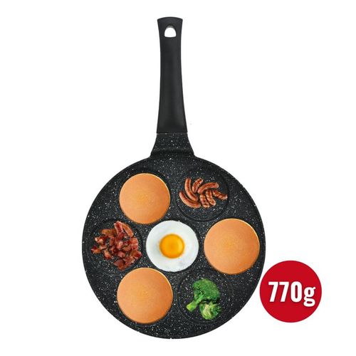Poêle à Crêpes Et Galettes Avec Revêtement En Marbre 7 Emplacements 26cm  Hgcp267ho