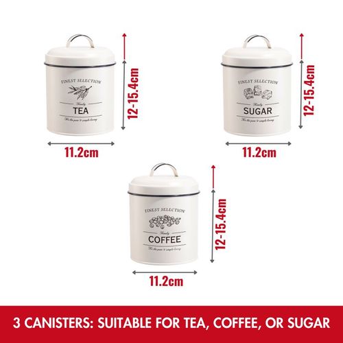 Ensemble Boîte à Pain Et Boîte à Conserve Vintage 4 Pièces Crème  Hg04418