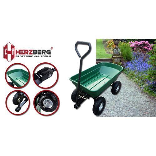 Chariot De Jardin à Main Avec Benne Basculante 75l  Hg8028-75-gre