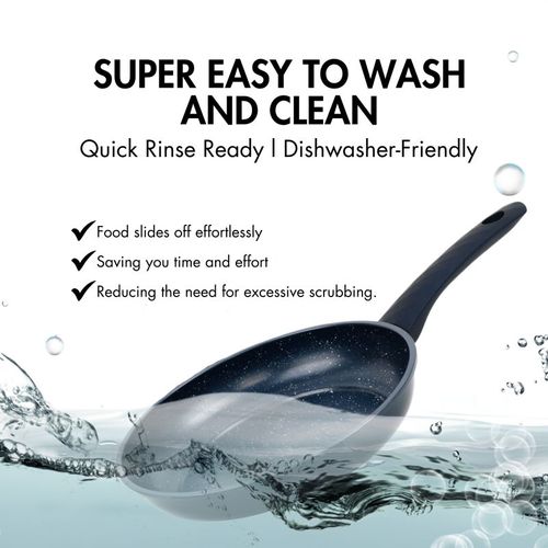 Batterie De Cuisine Forgée Revêtement En Marbre Bleu 7 Pièces  Hg04685-blu