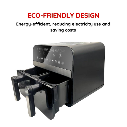 Friteuse à Air Chaud Airfryer Numérique Double Panier Noire 2400w 9l  Cnafd45nb