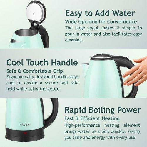 Bouilloire Électrique 1.8l Inox Sans Fil Vert Ha5525-grn