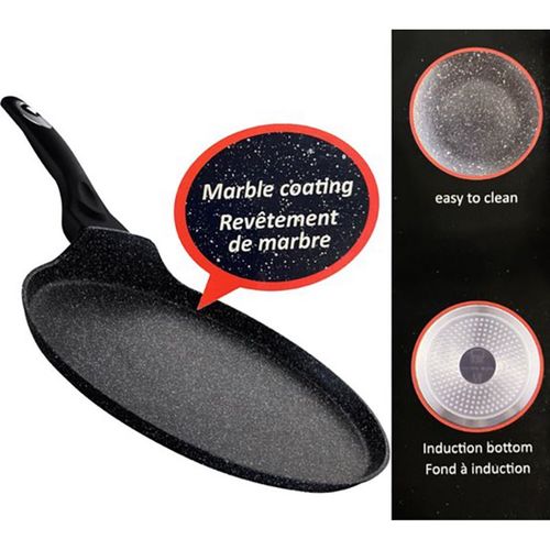 Poêle à Crêpe 24 Cm Noir Royaltyline Rlcp24m