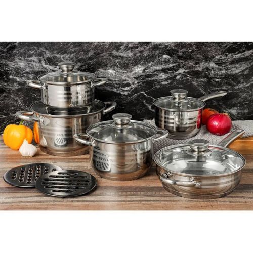 Batterie De Cuisine 12 Pièces Inox  Rl1232