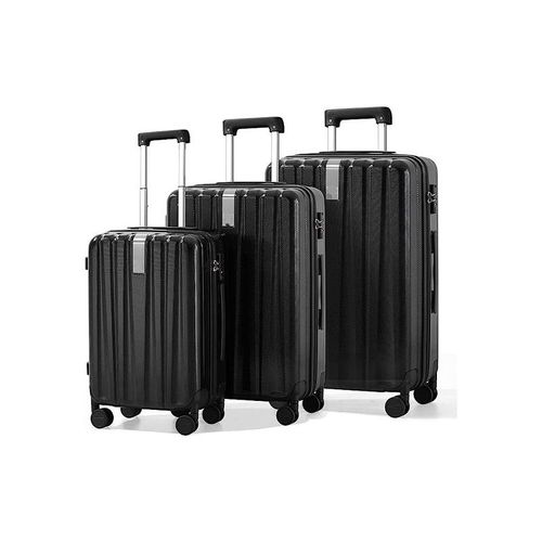 Set 3 Valises 36-67-98 Litres Abs Avec 4 Roulettes Noir  Rllts18706-blk