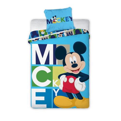 Parure De Lit Simple- Mickey Content - 140 Cm X 200 Cm