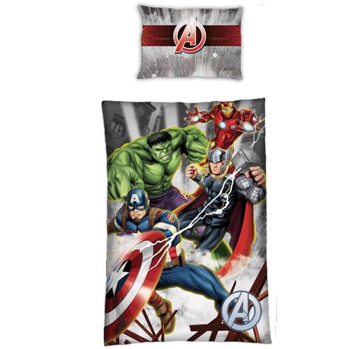 Parure De Lit Simple Avengers Prêt à Combattre - 140 Cm X 200 Cm