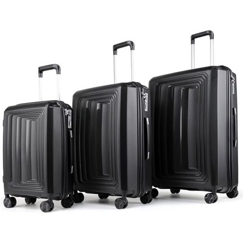 Set 3 Valises 36-67-98 Litres Abs Avec 4 Roulettes Noir  Rllts18747-blk