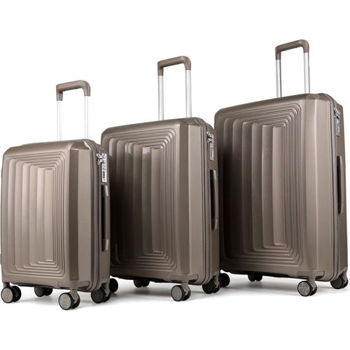 Set 3 Valises 36-67-98 Litres Abs Avec 4 Roulettes Champagne  Rllts18747-champ