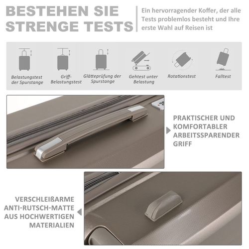 Set 3 Valises 36-67-98 Litres Abs Avec 4 Roulettes Champagne  Rllts18747-champ