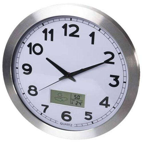 Horloge Murale 35 Cm Blanc Et Argenté