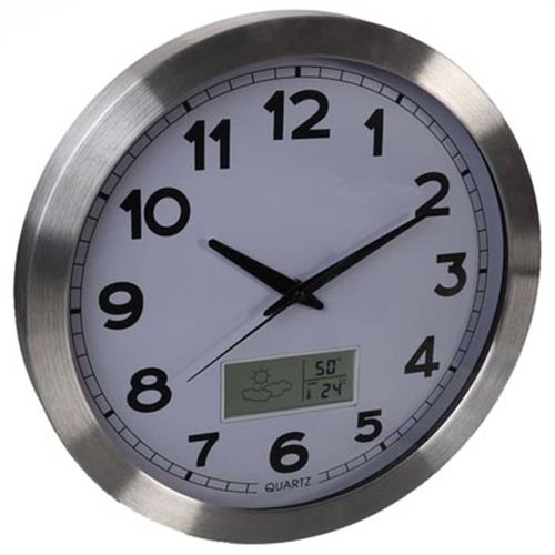 Horloge Murale 35 Cm Blanc Et Argenté