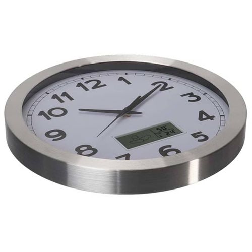 Horloge Murale 35 Cm Blanc Et Argenté