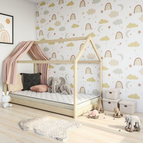 Ensemble Matelas mousse Confort 90x190cm 1 Oreiller flocons mémoire