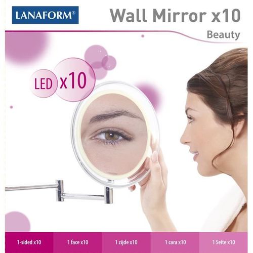 Wall Mirror - Miroir Mural - 1 Face Grossissante X10 - Eclairage LED - Look Design