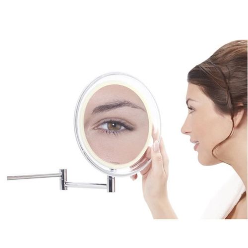 Wall Mirror - Miroir Mural - 1 Face Grossissante X10 - Eclairage LED - Look Design