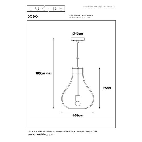 Bodo Suspension - Bois Clair - 1xe27