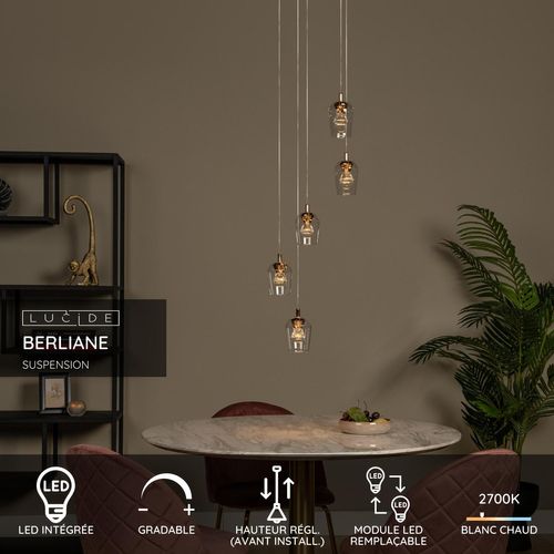 Berliane Suspension - Transparent - LED Intégré