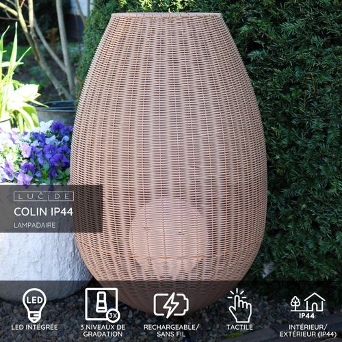 Colin Ip44 Lampadaire - Naturel - LED Intégré
