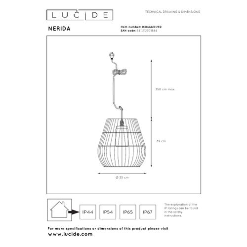 Nerida Suspension - Noir - 1xe27