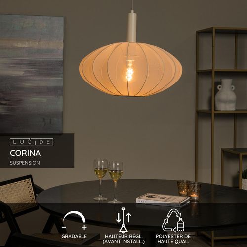 Corina Suspension - Crème - 1xe27
