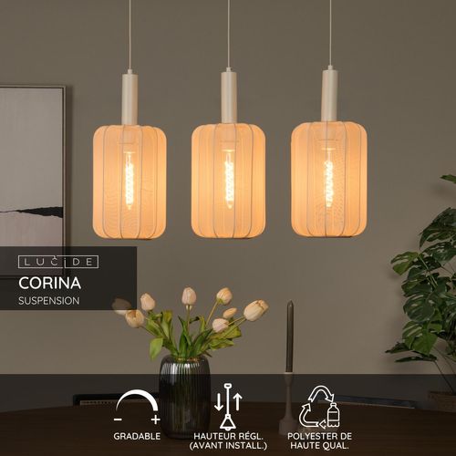 Corina Suspension - Crème - 3xe27