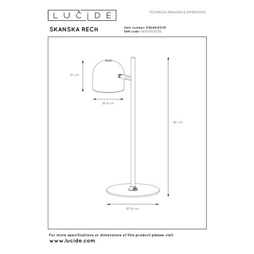 Skanska Rech Lampe De Bureau - Fer Gris - LED Intégré