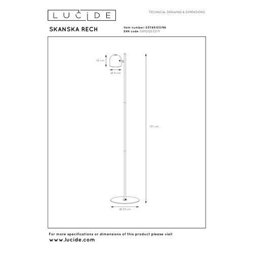 Skanska Rech Lampadaire - Café - LED Intégré