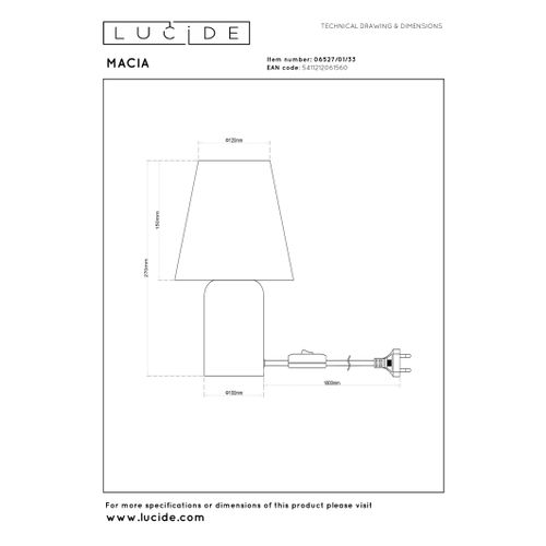 Macia Lampe De Table - Vert - 1xe14