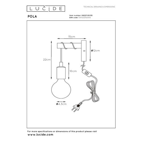 Pola Applique Murale - Bleu - 1xe27