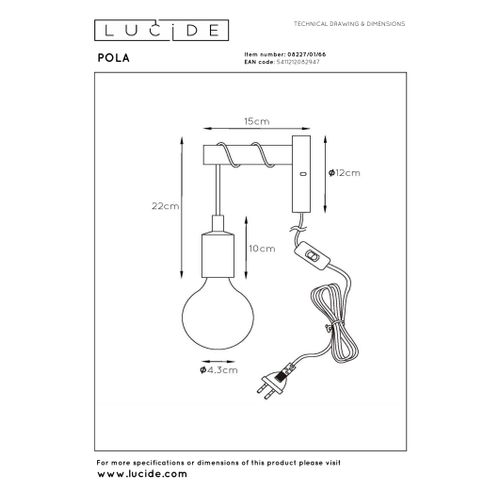 Pola Applique Murale - Rose - 1xe27