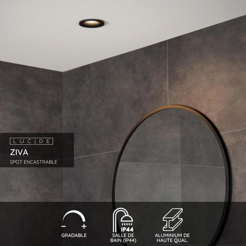 Ziva Spot Encastrable - Noir - 1xgu10