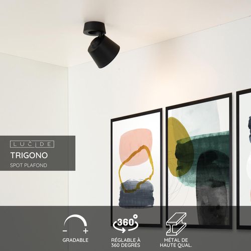 Trigono Spot Plafond - Noir - 1xgu10
