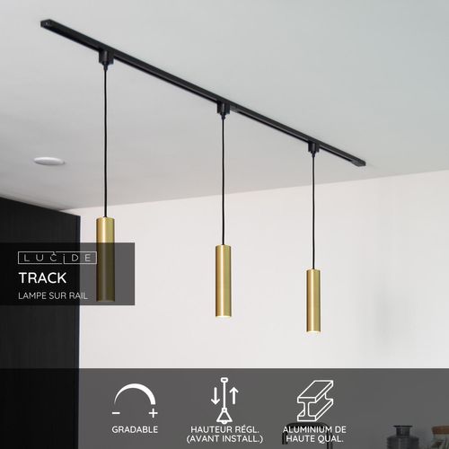 Track Lampe Sur Rail - Or Mat / Laiton - 1xgu10